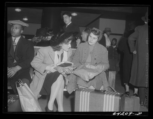Washington, D.C. Greyhound bus terminal on the day before Christmas. Waiting room