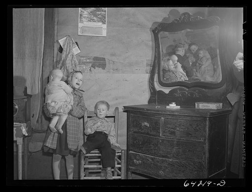 Untitled photo, possibly related to: Scott County, Missouri. Country doctor visiting farm family