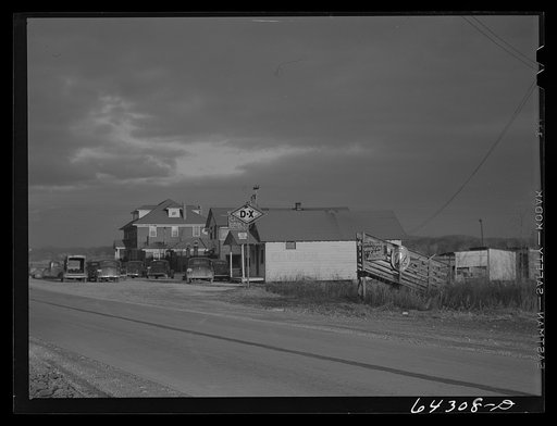Untitled photo, possibly related to: Union County, Illinois. Gas station and road house