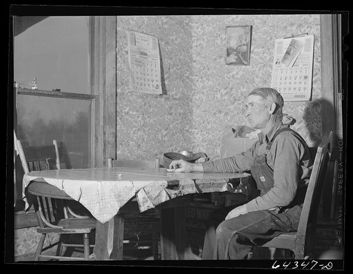 Newton County, Missouri. Camp Crowder area. James Mallory in his Ozark farmhouse. His land has been bought by the Army for construction of Camp Crowder, and next week, with the aid of the FSA (Farm Security Administration), he is moving to 160 acres of land and an entirely new type of farming