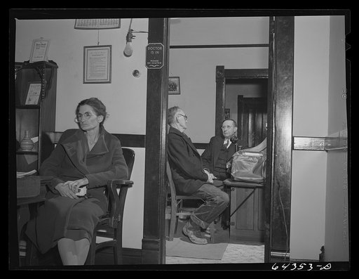 Oran, Missouri. Doctor's office and waiting room