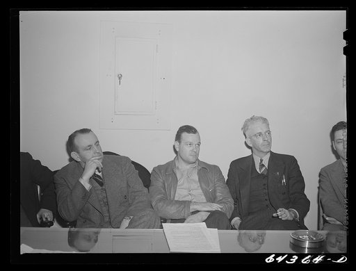 Untitled photo, possibly related to: Athens, Ohio. Meeting of the utilities division of the civilian defense council