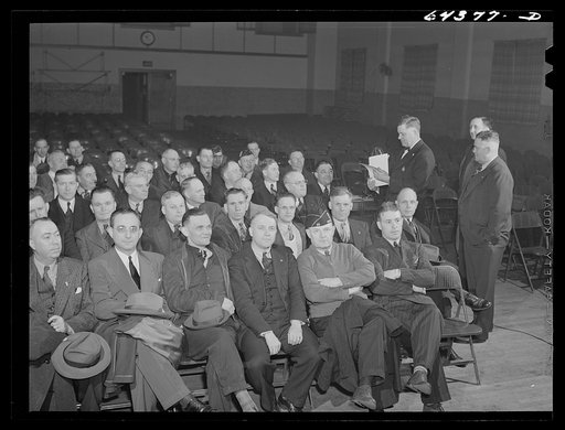Portsmouth, Ohio. Firefighting class under the office of civilian defense meeting in American Legion hall