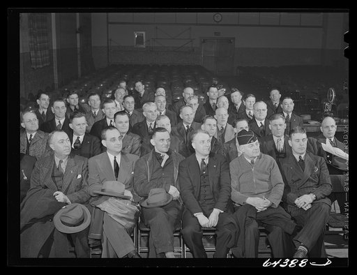 Portsmouth, Ohio. Firefighting class under the office of civilian defense meeting in American Legion hall