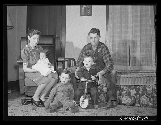 Meeker County, Minnesota. Mike McRaith and family. He farms eighty acres