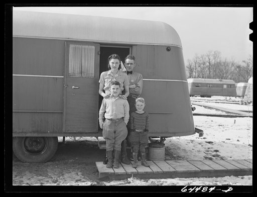 Untitled photo, possibly related to: Burlington, Iowa. Acres unit, FSA (Farm Security Administration) trailer camp for workers at Burlington ordnance plant