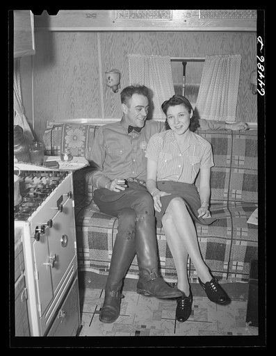 Burlington, Iowa. Acres unit, FSA (Farm Security Administration) trailer camp. Mr. and Mrs. Barker in their trailer