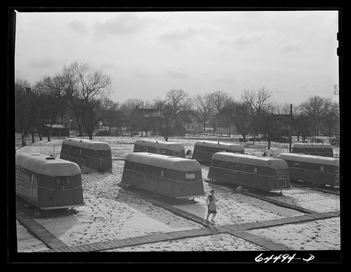 Untitled photo, possibly related to: Burlington, Iowa. Acres unit, FSA (Farm Security Administration) trailer camp for workers at Burlington ordnance plant