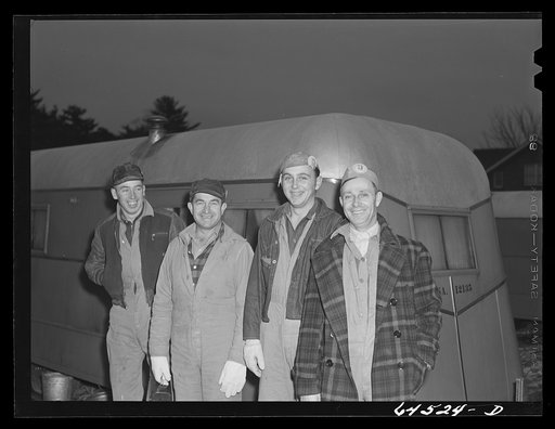 Untitled photo, possibly related to: Burlington, Iowa. Sunnyside unit of FSA (Farm Security Administration) trailer camp. Workers at the Burlington ordnance plant who live at the unit