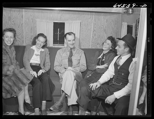 Burlington, Iowa. Sunnyside unit, FSA (Farm Security Administration) trailer camp. McReynolds family in their trailer for workers at Burlington ordnance plant