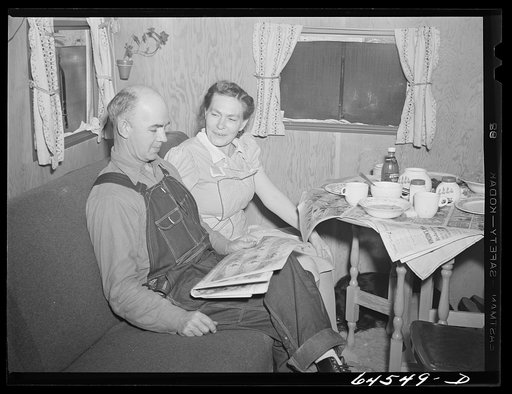 Untitled photo, possibly related to: Burlington, Iowa. Sunnyside unit, FSA (Farm Security Administration) camp. In a trailer for workers at Burlington ordnance plant