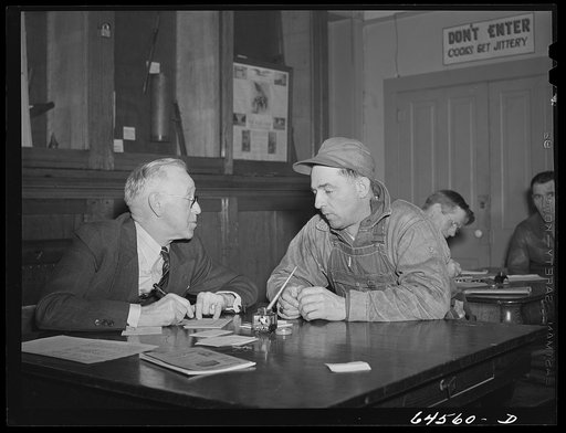 Glencoe, Minnesota. Farmer registering for Selective Service