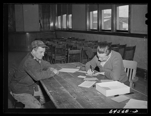 Untitled photo, possibly related to: Stewart, Minnesota. Selective Service registration for men twenty to forty-four not previously registered