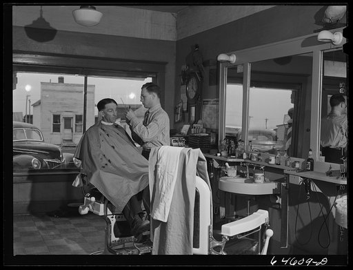 Timber Lake, South Dakota. Barber shop