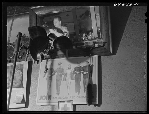 Untitled photo, possibly related to: Timber Lake, South Dakota. Barber shop