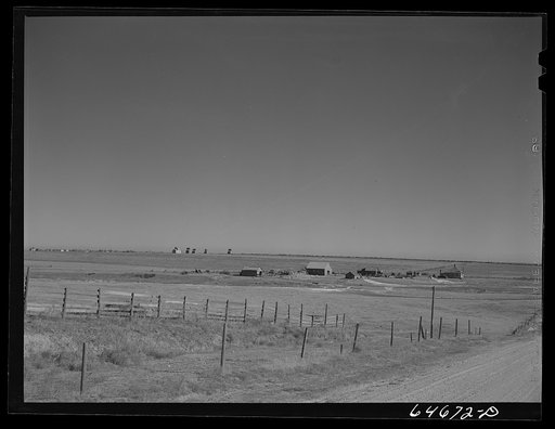 Cressbard, South Dakota. Farm in the spring wheat belt (in background)