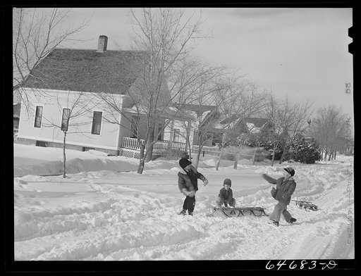 Richardton, North Dakota. Snowfight