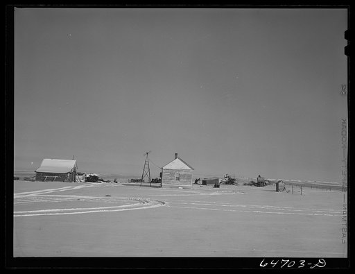 Untitled photo, possibly related to: Hettinger County, North Dakota. Farmyard