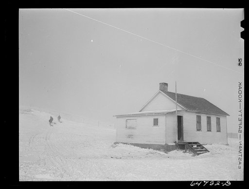 Morton County, North Dakota. Noon recess at rural school