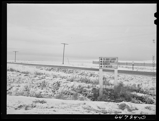 Williams County, North Dakota. Sign pointing south off U.S. Highway No. 2