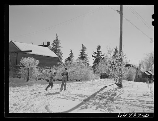 New Salem, North Dakota. Going home from school at noon