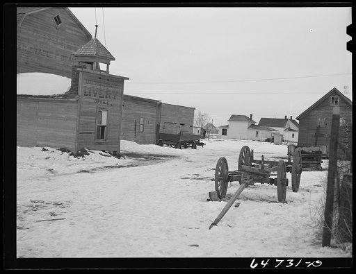 Crosby, North Dakota. Old livery stables