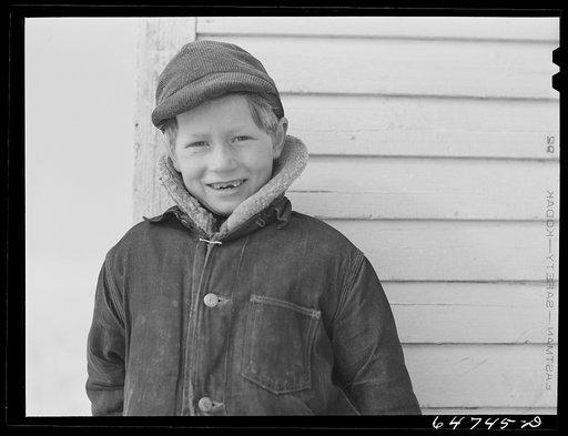 Morton County, North Dakota. Farm boy at rural school