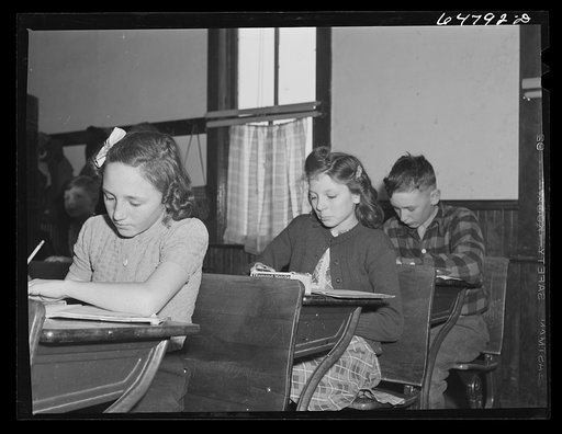 Untitled photo, possibly related to: Stark County, North Dakota. Rural school