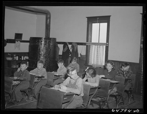 Untitled photo, possibly related to: Stark County, North Dakota. Rural school