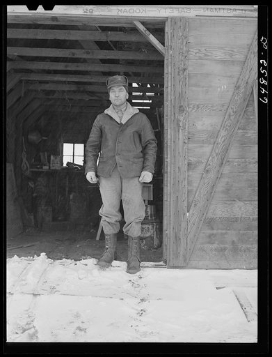 Untitled photo, possibly related to: Adams County, North Dakota. North Dakota stock farmer George P. Moeller