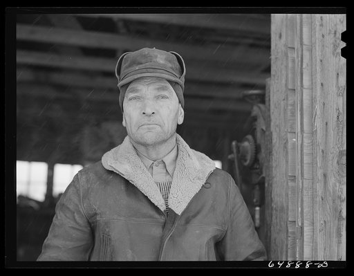 Adams County, North Dakota. North Dakota stock farmer George P. Moeller