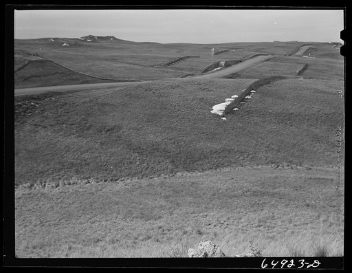 Untitled photo, possibly related to: McCone County, Montana. Snow banks on eastern Montana plains