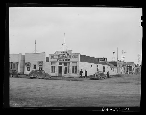 Jordan, Montana. This town, with a population of 500, had its first telephone installed in 1936