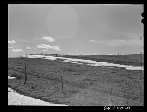 McCone County, Montana. Snow banks on eastern Montana plains
