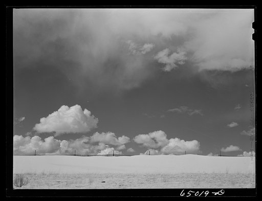 Beaverhead County, Montana. Snow band and snow fence