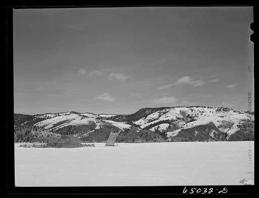 Beaverhead County, Montana. Hay stack and stacker at the north end of the Big Hole Basin