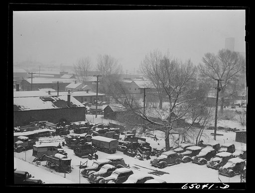 Untitled photo, possibly related to: Lewiston, Montana. Used car lot