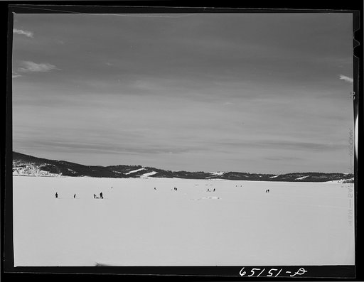 Granite County, Montana. Ice fishing on Georgetown Lake