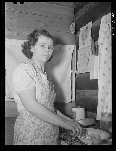 Untitled photo, possibly related to: Flathead valley special area project, Montana. Mrs. Elmer Waldstad, FSA (Farm Security Administration) borrower