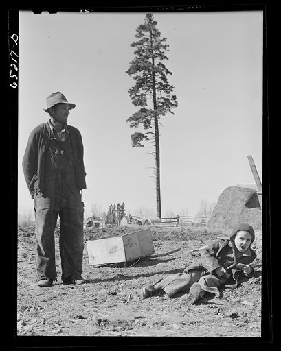 Flathead valley special area project, Montana. Mr. Ballinger, FSA (Farm Security Administration) borrower, and daughter