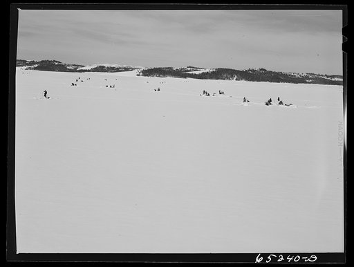 Granite County, Montana. Ice fishing on Georgetown Lake