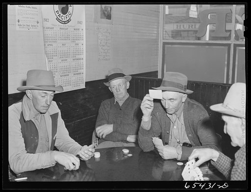 Wisdom, Montana. Card game in Fetty's Bar