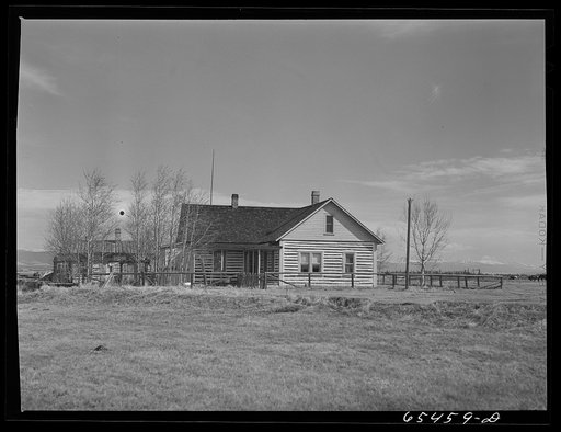 Beaverhead County, Montana. Typical home of small rancher in Big Hole Basin
