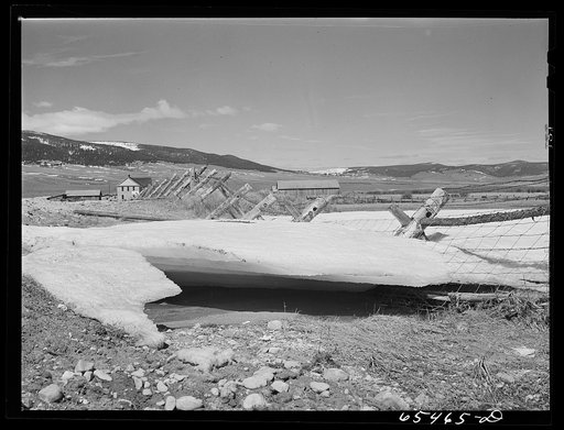 Beaverhead County, Montana. Melting snows in the Big Hole Basin