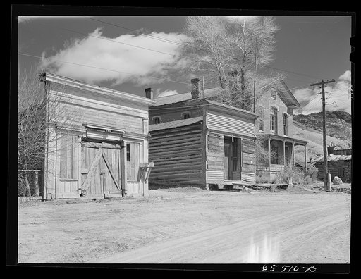 Untitled photo, possibly related to: Bannack, Montana. Bannack is now a ghost town of about twelve population, but it was once one of the early mining camps of Montana, and the first capitol of the state