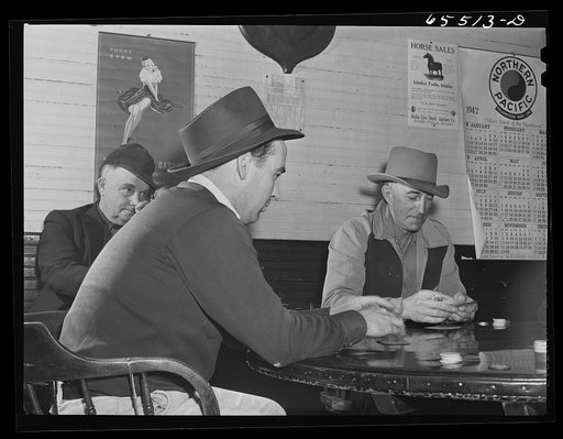 Wisdom, Montana. Dealer for the house in Fetty's Bar