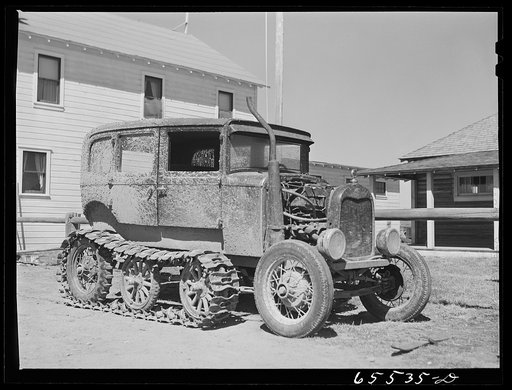 Beaverhead County, Montana. Vehicle for springtime driving over roads of the Big Hole Basin