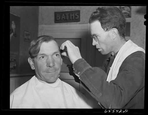 Wisdom, Montana. Barber