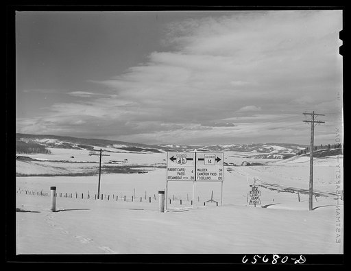 Grand County, Colorado. Junction of U.S. highway number forty