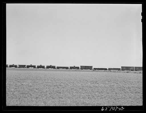 Untitled photo, possibly related to: Lancaster County, Nebraska. Freight train